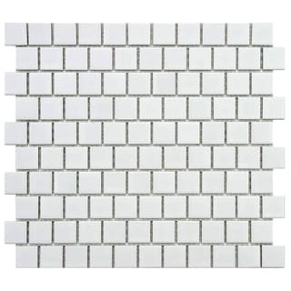 ( ._.) SomerTile 10.75x11.75-inch Victorian Square 1-inch Matte Offset Porcelain Mosaic Tile (Pack of 10)