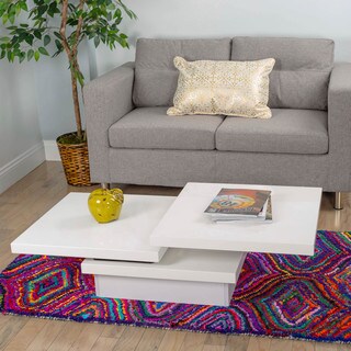 See Reviews Keena Functional Swivel-Top High-Gloss Coffee Table