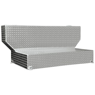 TALLST100 Silver 100-Gallon Diamond Plated L-Shaped Liquid Storage Tank