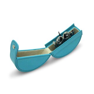 Turquoise Barbara Leather Round Manicure Set