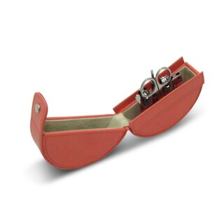 Coral Barbara Leather Round Manicure Set