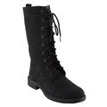 Dreams by Beston Women's 'KC' Black Lace-up Combat Boots
