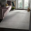 Handmade Squares Silver New Zealand Wool Rug (4' x 6')