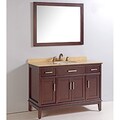 Marble Top 48-inch Single Sink Bathroom Vanity with Mirror and Faucet