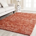 Hand-knotted Vegetable Dye Chunky Rust Hemp Rug (2' x 3')