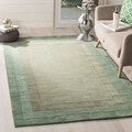Handmade Impressions Solo Beige/ Green New Zealand Wool Rug (5' x 8')
