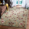 Handmade Metro Garden Scrolls Black New Zealand Wool Rug (6' Round)