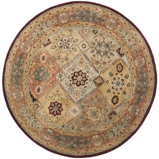 Handmade Persian Legend Diamonds Multi/ Rust N.Z. Wool Rug (8' Round)