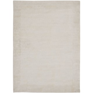 For sale Hand-knotted Mirage Pearl White Viscose Rug (9' x 12')