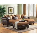 Lorenzo 3-piece Bonded Leather Oversized Sectional and Ottoman Set