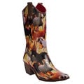 Henry Ferrera Women's Horse Mural Printed Cowboy Style Rain Boots