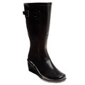 Henry Ferrera Women's Glossy Black Wedge Rain Boots