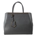 Fendi Women's '2Jours' Grey Saffiano and Vitello Leather Medium Shopper Bag