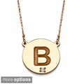 10k Yellow Gold Diamond Accent Engraved Initial Necklace
