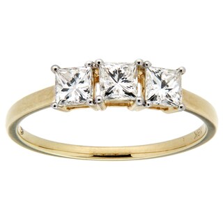 D'sire 18k Yellow Gold 7/8ct TDW Diamond 3-stone Ring (G-H, SI1-SI2)
