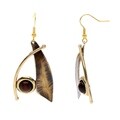 Handcrafted Blade And Red Tiger Eye Brass Earrings (South Africa)