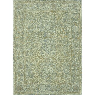 Royalty Beige/ Blue Rug (5'2 x 7'7)
