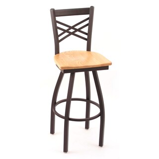 Cambridge Natural Oak Extra Tall Swivel Barstool