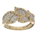 D'sire 10k Gold 2/5ct TDW Yellow Diamond Leaf Ring (H-I, SI2)