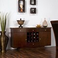 Marble Top 2-door Walnut Entertainment Buffet Server