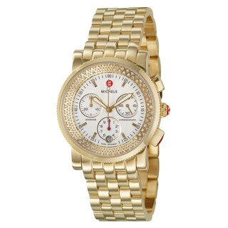 Michele Women's Yellow Gold Steel 'Sport Sail' Diamond Watch