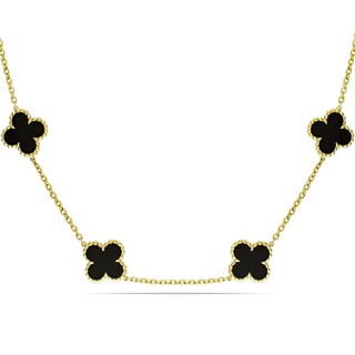 New! Miadora 14k Yellow Gold Black Onyx Necklace
