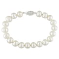 Miadora Sterling Silver Freshwater White Pearl Bracelet (7.5-8 mm)