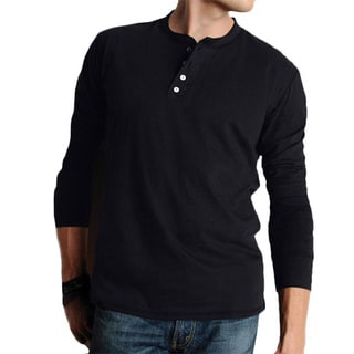 Canvas Men's Cotton Long-sleeved Henley Shirt