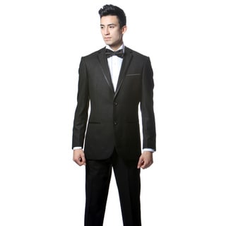 Ferrecci's Men's Slim Fit Black 2-button Tuxedo Suit-Image