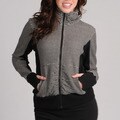 Central Park Women's Striped Funnel Neck Zip-up Sweatshirt