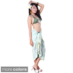 Premium Heavyweight Cream Floral Sarong (Indonesia)-Image