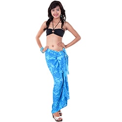 Butterfly Blue Floral Sarong (Indonesia)-Image