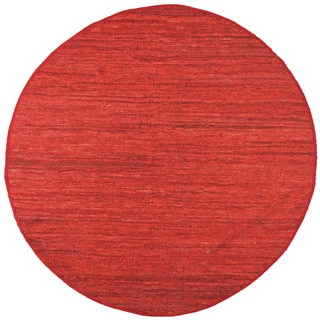 Hand Woven Matador Red Leather (6' Round)