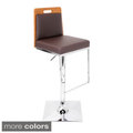 Upscale Bamboo Wood Adjustable Barstool