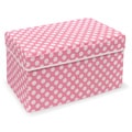 Badger Basket Double Folding Pink Polka Dot Storage Seat