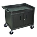 Luxor Black Two-shelf Heavy-duty Locking Utility Cart