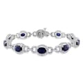 Miadora 14k Gold Sapphire and 2ct TDW Diamond Bracelet (H-I, I2-I3)