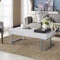 Cassie Coffee Table in Glossy White Finish with Serving Tray