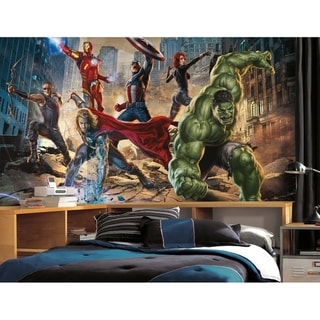 Avengers Chair Rail Prepasted Wall Art Mural (6' x 10.5')