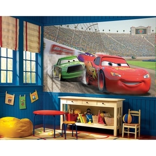 Cars Chair Rail Prepasted Wall Art Mural (6' x 10.5')