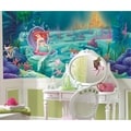 Littlest Mermaid Chair Rail Prepasted Wall Art Mural (6' x 10.5')
