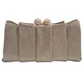 J. Furmani Women's Weaved Metallic Pleated Clutch