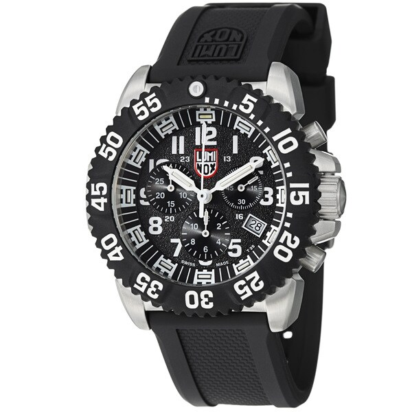 Luminox Men's A.3181 'Colormark' Black Dial Rubber Strap Chronograph Watch
