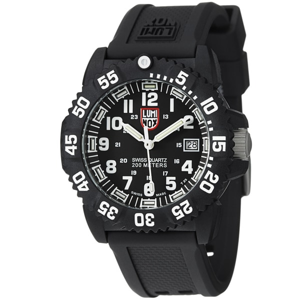 Luminox Men's A.7051 'Colormark' Black Dial Rubber Strap Quartz Watch