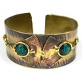 Handcrafted Paua Shell and Brass Ocean Cuff (South Africa)