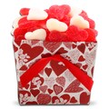 Just for You: Red/ White Valentine Hearts Candy Gift Tote