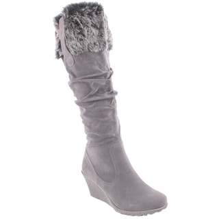 Liliana by Beston Women's 'Treviso' Fur Cuffed Knee-high Boots