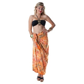 Premium Orange Heavyweight Abstract Sarong (Indonesia)-Image