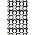 Microfiber Woven Harlow Ivory/ Onyx Rug (2'3 x 3'9)