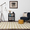Microfiber Woven Harlow Ivory/ Peridot Rug (3'6 x 5'6)